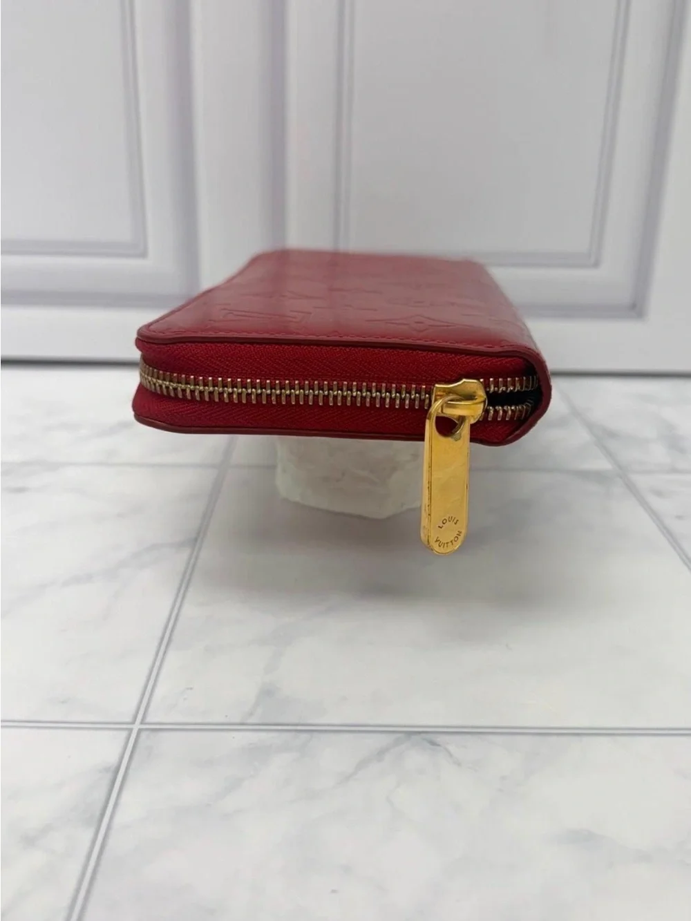 Louis Vuitton Zippy Wallet Monogram Vernis Red Pomme d'Amour Zip Around
